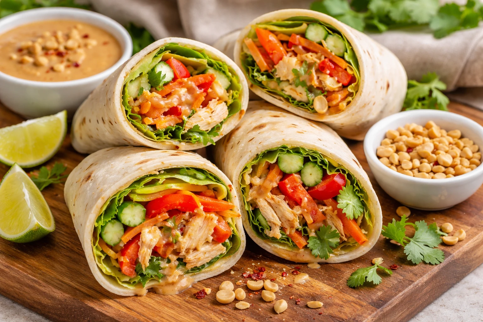 Thai Peanut Chicken Wraps: Irresistible Flavor in 30 Minutes!