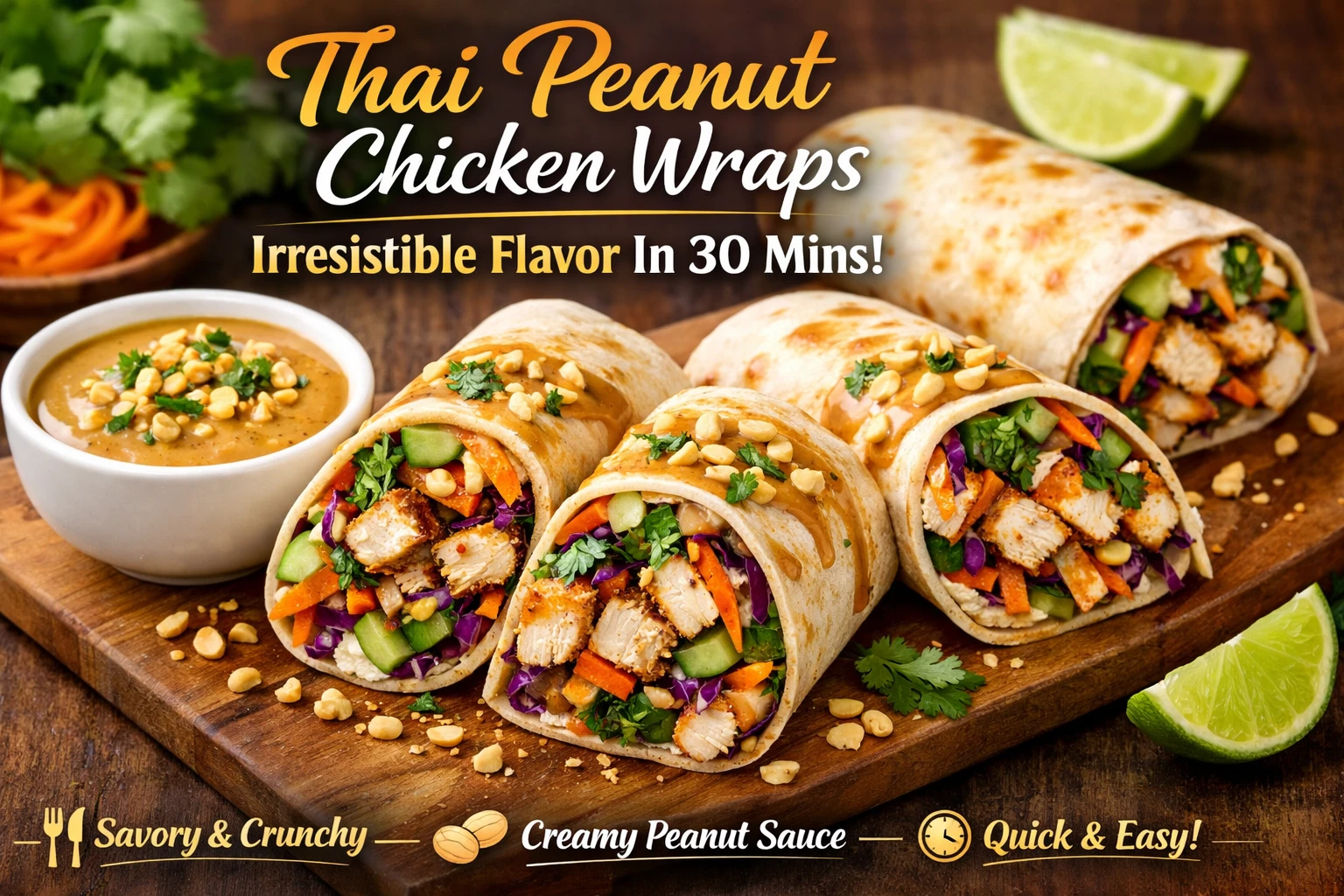 Thai Peanut Chicken Wraps: Irresistible Flavor in 30 Minutes!