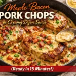 Maple Bacon Pork Chops in Creamy Dijon Sauce (Ready in 15 Minutes!)