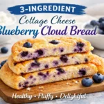 3-Ingredient Cottage Cheese Blueberry Cloud Bread – Healthy & Fluffy