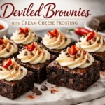 Deviled Brownies with Cream Cheese Frosting