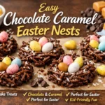 Easy Chocolate Caramel Easter Nests (No-Bake and Kid-Friendly Treat!)
