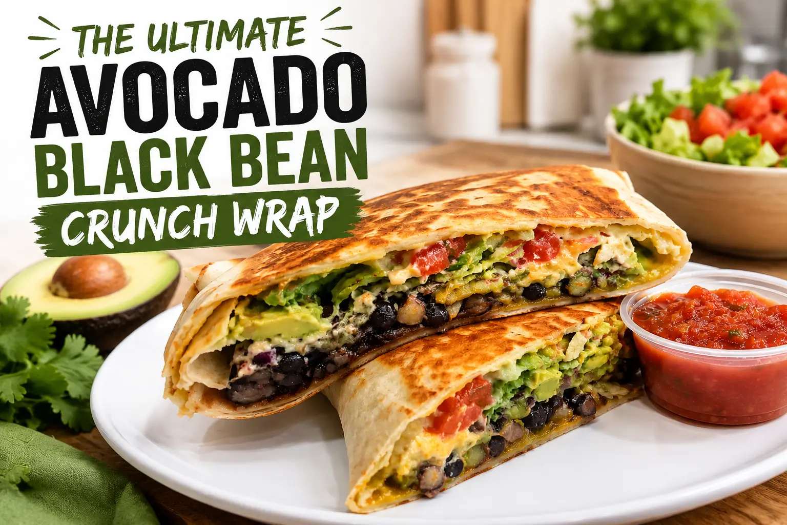 The Ultimate Avocado Black Bean Crunch Wrap