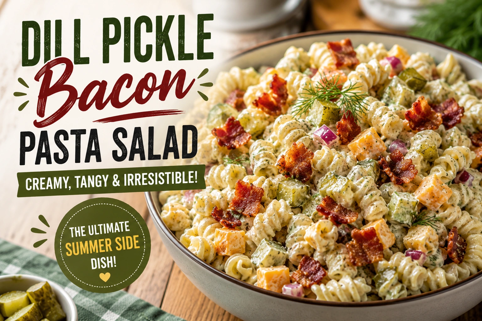 Dill Pickle Bacon Pasta Salad