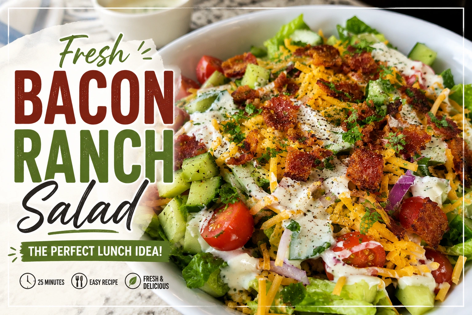 Fresh Bacon Ranch Salad – The Perfect Lunch Idea for Busy Days